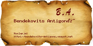 Bendekovits Antigoné névjegykártya